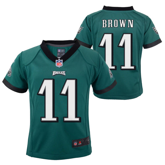 Youth AJ Brown Philadelphia Eagles Green Game Jersey