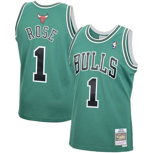 Youth Chicago Bulls Derrick Rose Mitchell & Ness Kelly Green Hardwood Classics Swingman Jersey