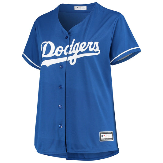 Women's Clayton Kershaw Profile Dodgers Plus Size Replica Jersey - Blue